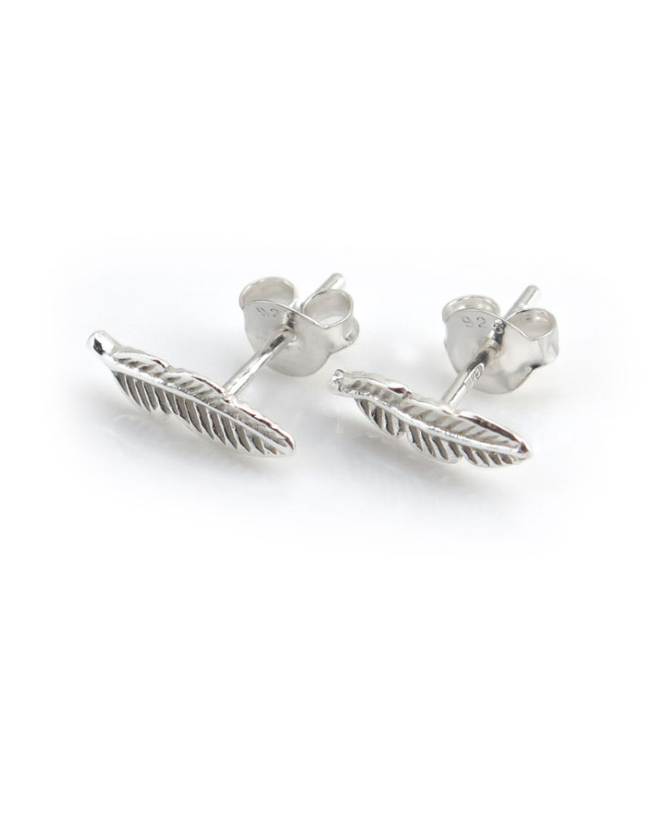 Sterling Silver Feather Earrings