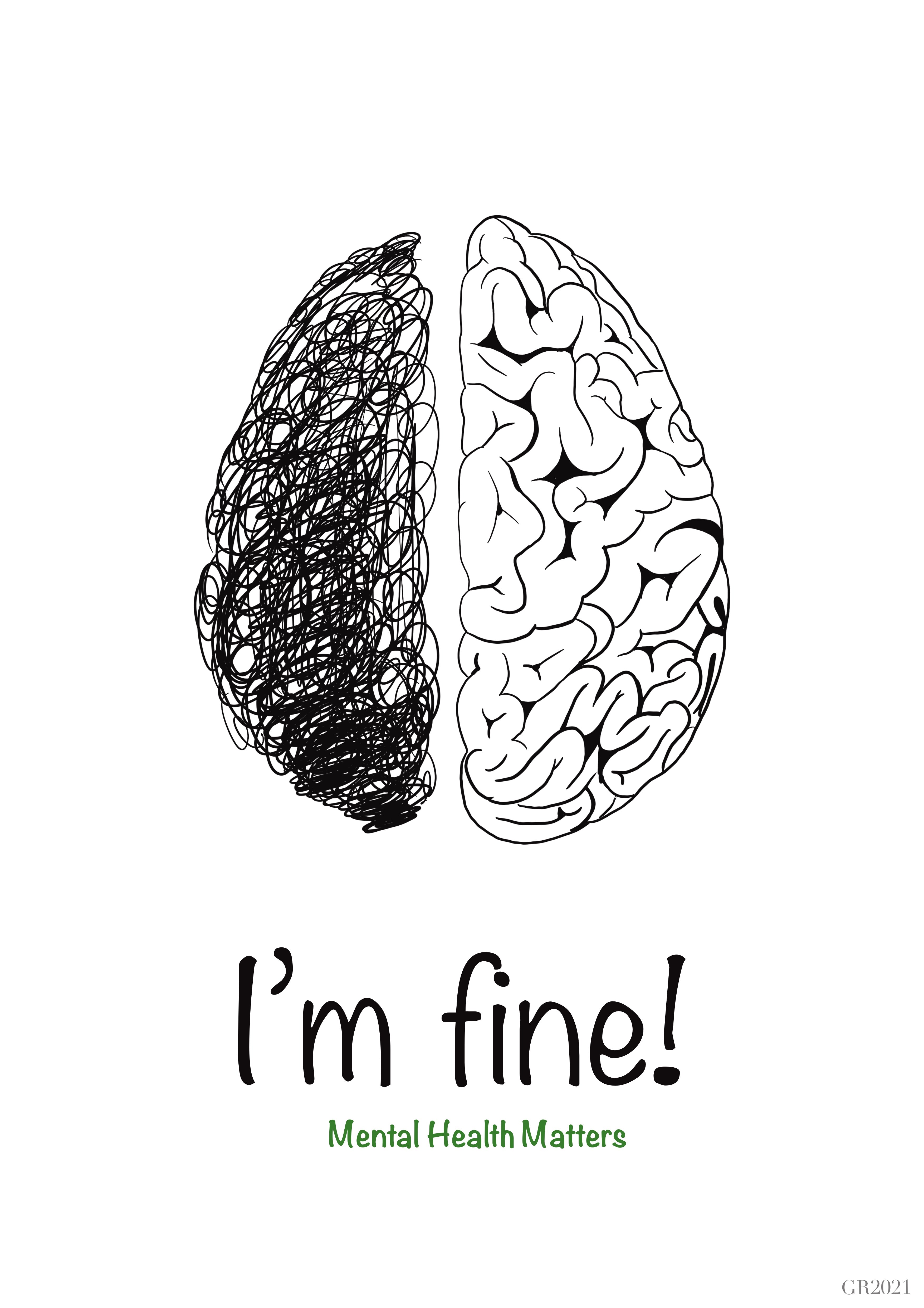 Im Fine! Brain Art Print