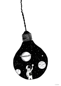 Lightbulb Astronaut Art Print